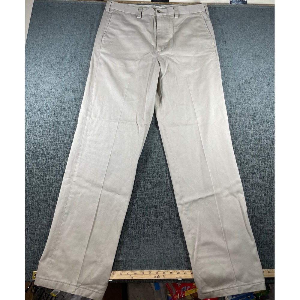 Eddie Bauer Mens 38T Khaki Chino Pants Wrinkle Resistant‎ Relaxed Fit Tan Tall